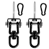 Swing Hangers 2 Pack Heavy Duty 1000 lb Capacity Stainless Steel 360 Swivel Hooks for Playground and Porch Swings Black