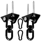Swing Hangers 2 Pack Heavy Duty 1000 lb Capacity Stainless Steel 360 Swivel Hooks for Playground and Porch Swings Black