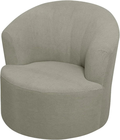 2 Pack Swivel Barrel Chair Slipcover Stretch Soft Washable Furniture Protector for Round Club Accent Chairs Living Room Beige, Brown In Australia - Darrahopens