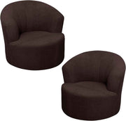 1 Pack Swivel Barrel Chair Slipcover, Stretch Soft Washable Furniture Protector for Round Club Armchairs, Living Room, Brown In Australia - Darrahopens