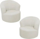 1 Pack Swivel Barrel Chair Slipcover Stretch Soft Washable Furniture Protector for Round Club Accent Chairs Living Room Cream White