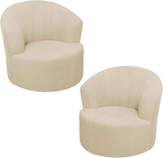 1 Pack Swivel Barrel Chair Slipcover, Stretch Soft Washable Round Club Chair Cover for Living Room, Beige, Natural In Australia - Darrahopens