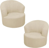 1 Pack Swivel Barrel Chair Slipcover, Stretch Soft Washable Round Club Chair Cover for Living Room, Beige, Natural In Australia - Darrahopens