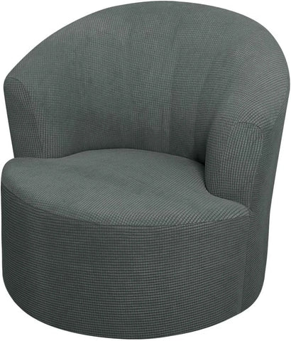 2 Pack Swivel Barrel Chair Slipcover Stretch Washable Soft Furniture Protector for Round Club Accent Chairs Living Room Gray