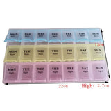 Light and Convenient 21-Compartment Dosett Medicine Box Weekly Pill Organizer, Multicolor, PP Material, 22 x 12 x 2.7 cm In Australia - Darrahopens