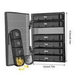 Dosett 7-Day Portable 28-Compartment Daily Pill Box, Large 4 Times a Day Medicine Organizer, Black, PP + ABS Material In Australia - Darrahopens