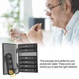 Dosett 7-Day Portable 28-Compartment Daily Pill Box, Large 4 Times a Day Medicine Organizer, Black, PP + ABS Material