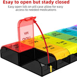 Extra Large 7-Day Pill Organizer 2 Times a Day, Weekly XL AM PM Pill Box with Large Compartments, Rainbow, 14 Compartments In Australia - Darrahopens