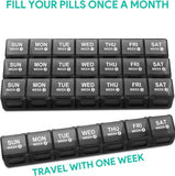 Large 28-Day Monthly Pill Organizer, 4-Week Medicine Box with Dustproof Container for Pills Vitamins Supplements, PP Plastic Material In Australia - Darrahopens