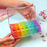 Round 7-Day Medicine Dosett, XL Weekly Pill Storage with Large Compartments, Transparent, BPA-Free Plastic, Secure Snap Lid In Australia - Darrahopens