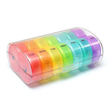 Round 7-Day Medicine Dosett, XL Weekly Pill Storage with Large Compartments, Transparent, BPA-Free Plastic, Secure Snap Lid