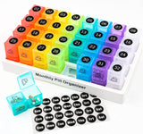 Monthly Pill Case with 32 Removable Compartments and Marking Labels, Twice a Day 30-Day Pill Organizer, Transparent, ABS Material In Australia - Darrahopens