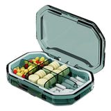 Practical 7-Day Pill Box with 4/6 Compartments, Large Space Buckle and Sealed Pocket-Sized Medicine Case, Green B, PS Material In Australia - Darrahopens