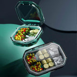 Practical 7-Day Pill Box with 4/6 Compartments, Large Space Buckle and Sealed Pocket-Sized Medicine Case, Green B, PS Material In Australia - Darrahopens