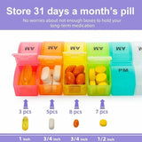 Monthly Dosage Box with Two Compartments Per Day, 30-Day Small Compartment Pill Organizer, ABS Material, 20.5 x 10.3 x 7 cm In Australia - Darrahopens