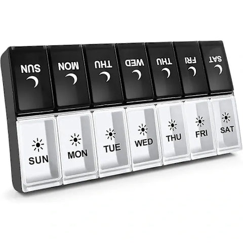 Daily Pill Organizer 2 Times a Day, Large Weekly Morning Evening Day Night Medicine Case, 7-Day Pill Box, PP Plastic Material In Australia - Darrahopens