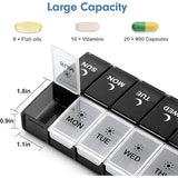 Daily Pill Organizer 2 Times a Day, Large Weekly Morning Evening Day Night Medicine Case, 7-Day Pill Box, PP Plastic Material In Australia - Darrahopens