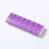 Weekly Doset Medicine Box with 7 Compartments, Pill Holder Case for Daily Tablets, Purple, Secure Snap Lid, Travel Pill Case In Australia - Darrahopens