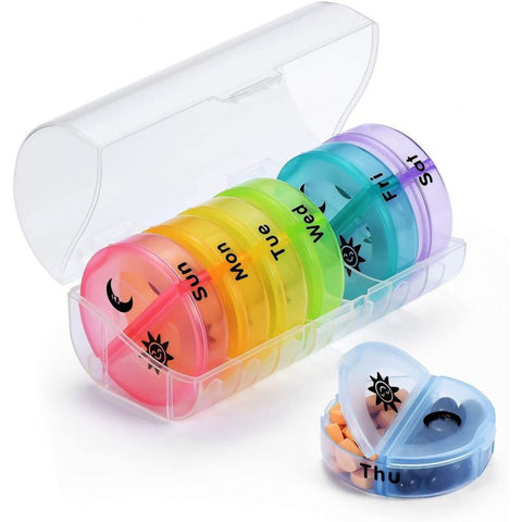 Weekly Pill Organizer 7-Day, 2 Times a Day Morning Evening 14-Compartment Pill Case, Portable Travel Medicine Container with Secure Lock In Australia - Darrahopens