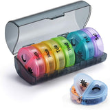 Weekly Pill Organizer 7-Day, 2 Times a Day Morning Evening 14-Compartment Pill Case, Portable Travel Medicine Container with Secure Lock