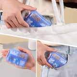Med Wallet Pill Case with Labels, Portable Daily Medicine Organizer for Multiple Pill Sizes, Blue, PP Material, 9.5 x 6.4 x 2.5 cm