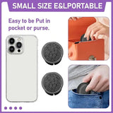 Small Pill Box Cute Round Pill Container, Portable Mini Storage Case for Pocket Handbag and Headphones, 4 Pack, Black, PP Material