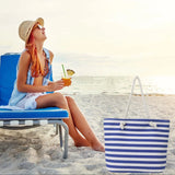 Extra Large Beach Bag with Zipper, Waterproof Sandproof Tote Bag for Women, Travel Shopping Gym and Pool Carry Bag