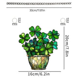 St Patrick's Day Shamrock Acrylic Hanging Ornaments, Irish Wreath Wall Decor for Window, Porch, Party and Home