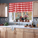 Plaid Valances for Windows, Farmhouse Design Window Treatments Decor, Window Valance Curtains for Kitchen/Bedroom/Living Room 15" x 55"