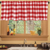 Plaid Valances for Windows, Farmhouse Design Window Treatments Decor, Window Valance Curtains for Kitchen/Bedroom/Living Room 15" x 55"
