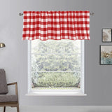 Plaid Valances for Windows, Farmhouse Design Window Treatments Decor, Window Valance Curtains for Kitchen/Bedroom/Living Room 15" x 55"
