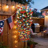 4th of July Hanging Flowers, Artificial Red White and Blue Morning Glory Basket for Patio, Porch and Outdoor Decor In Australia - Darrahopens