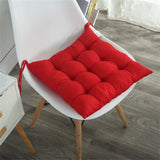 Indoor Outdoor Chair Cushion with Ties, Tufted Patio Chair Pad for Garden, Office and Home Seating Decoration, Red