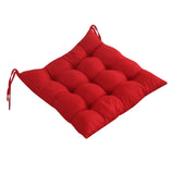 Indoor Outdoor Chair Cushion with Ties, Tufted Patio Chair Pad for Garden, Office and Home Seating Decoration, Red