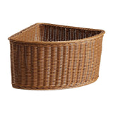 Decorative Corner Basket Made of Imitation Rattan, Triangular, Versatile Use As An Organizer for Bathroom, Living Room, Pantry Or Other