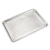 Stainless Steel Baking Sheet Food Serving Tray Baking Pan Tray Cookie Sheet for Food Festival Family Gathering Baking Shop, 27cmx20cmx2.5cm Hole