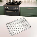 Stainless Steel Baking Sheet Food Serving Tray Baking Pan Tray Cookie Sheet for Food Festival Family Gathering Baking Shop, 27cmx20cmx2.5cm Hole In Australia - Darrahopens