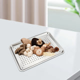 Stainless Steel Baking Sheet Food Serving Tray Baking Pan Tray Cookie Sheet for Food Festival Family Gathering Baking Shop, 27cmx20cmx2.5cm Hole