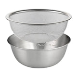 2 Pieces, 304 Stainless Steel Colander with Mixing Bowl, Fruit Pasta Rice Strainer and Drainer Basket Set, 18 cm In Australia - Darrahopens