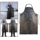 Waterproof PVC Apron, Anti-Corrosion Rubber Heavy-Duty Apron for Lab Work, Dog Grooming, Cleaning Fish, Butcher, Barbecue, 80x55cm, Black
