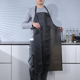 Waterproof PVC Apron, Anti-Corrosion Rubber Heavy-Duty Apron for Lab Work, Dog Grooming, Cleaning Fish, Butcher, Barbecue, 80x55cm, Black