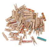 50 Pieces, Pack of Mini Clothespins, Small Wooden Clothes Pins, Photo Paper Craft Clips for Hanging Decorations, 35x10mm