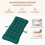 Seat Cushion Outdoor Chair Cushion, Patio Chair Cushion with Tie, Tufted Replacement for Patio Furniture, 14x28 Inches