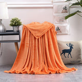 Super Soft Micro Plush Fleece Throw Blanket, Warm Sofa and Bedding Blanket for Home Bedroom Living Room, 50 x 70 cm, Orange