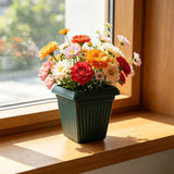 Square Thickened Root-Control Plastic Flower Pot Imitation Ceramic Thick Gardening Planter Durable Square Plant Container For Indoor Outdoor Patio