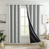 Ring-Top Blackout Curtain Panel, Black-Lined Thermal Insulated Privacy Drapery for Bedroom and Living Room, Energy-Saving Window Curtain In Australia - Darrahopens