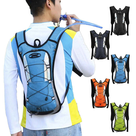 Hydration Backpack Water Pack for Hiking Running Biking Climbing Polyester Padded Straps Lightweight, 16.93x9.06x1.97in In Australia - Darrahopens
