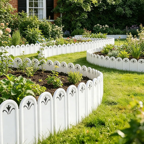 5 Pack, Garden Fence Plastic Picket Edging for Lawn Flower Bed Border Decorative Yard, 8x5.9in, for Garden, Patio, Outdoor and Seasonal Use In Australia - Darrahopens