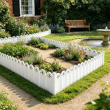 5 Pack, Garden Fence Plastic Picket Edging for Lawn Flower Bed Border Decorative Yard, 8x5.9in, for Garden, Patio, Outdoor and Seasonal Use