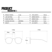 Round Retro Sunglasses, Large Frame Protective Eyewear for Women and Men, Fashion Outdoor Glasses for Driving and Travel, Gold